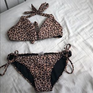 Leopard two piece bathing suit